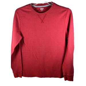 Mens Old Navy Long Sleeve‎ Soft-Washed Crewneck Thermal Shirt Red Size Large